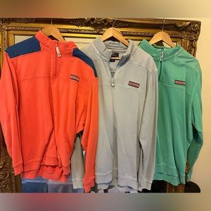 Lot of 3, Vineyard Vines Quarterzips (L)